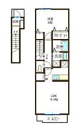 アンソレイエ1 1LDKの間取図画像