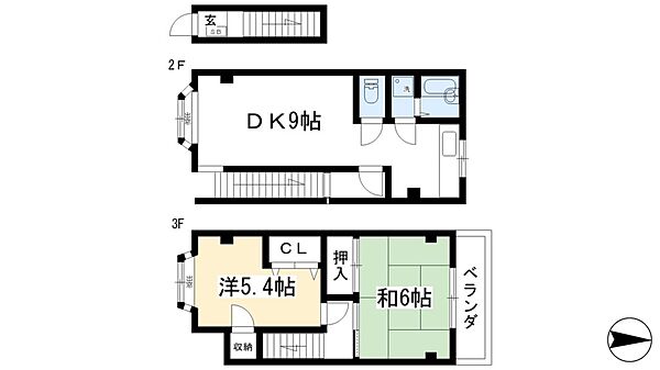 ハイツ森田 カシヤ｜京都府京都市北区小山西大野町(賃貸一戸建2DK・--・45.36㎡)の写真 その2