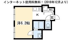 ニットハウスアラン 1Kの間取図画像
