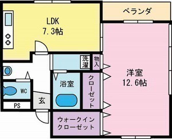 グリフィンドオル(Bタイプ) ｜山梨県甲府市相生１丁目(賃貸マンション1LDK・5階・45.97㎡)の写真 その2