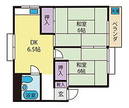 コーポ花形 2DKの間取図画像