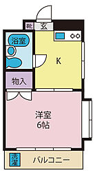 セントラルマンション・リィ 1Kの間取図画像