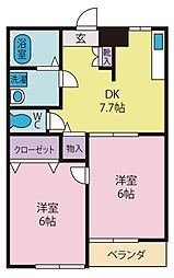 間取図画像 2DK