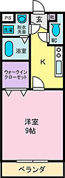 クレセント 1Kの間取図画像