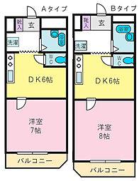 ガーデンハイツ2 1DKの間取図画像