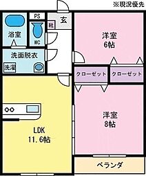 ケイ・ラフォーレ 2LDKの間取図画像