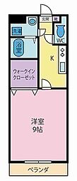 シャルマン・コート 1Kの間取図画像