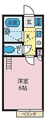 コーポコバヤシ1 1Kの間取図画像