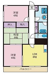 ガーベラマンション山梨 3LDKの間取図画像