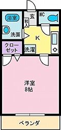 ドミーフリーデ 1Kの間取図画像