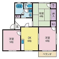 スカイコート-1おおくぼ 3DKの間取図画像