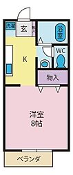 サンライフサンスイ 1Kの間取図画像
