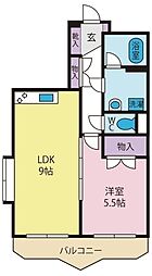 サンパティオ玉穂 1LDKの間取図画像
