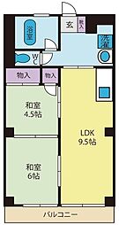 ガーベラマンション山梨 2LDKの間取図画像