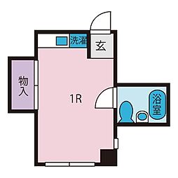 コーポサンタウン ワンルームの間取図画像