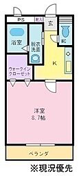 メゾンドボヌール2 1Kの間取図画像