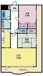 プロシード甲府 2LDKの間取図画像