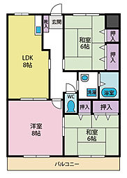 ハイツ神沢 3LDKの間取図画像