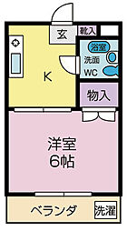 セントラルマンション・リィ 1Kの間取図画像