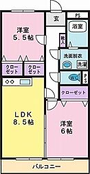 ロジュマンTN 2LDKの間取図画像