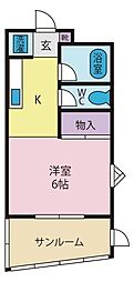 第3ワタナベハウス 1Kの間取図画像