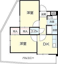 ロイヤルコーポ高砂 3DKの間取図画像