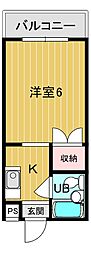 ハイツわかくさ 1Kの間取図画像