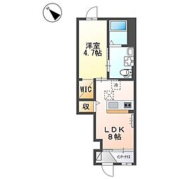 アイル八王子 1LDKの間取図画像