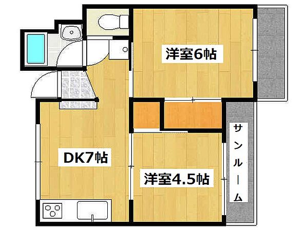 エスペランサ魚崎 E502｜兵庫県神戸市東灘区魚崎中町1丁目(賃貸マンション2DK・5階・42.00㎡)の写真 その2