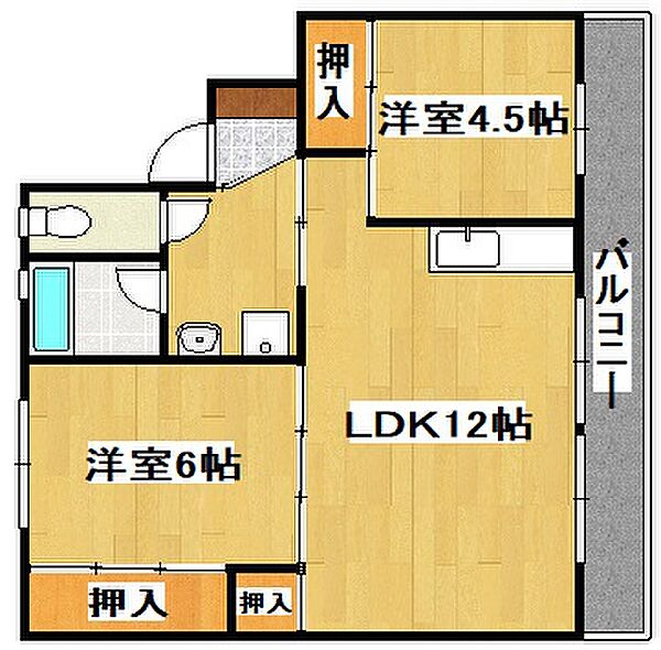 ビレッジハウス社第二 1-508｜兵庫県加東市沢部(賃貸アパート2LDK・5階・53.08㎡)の写真 その2