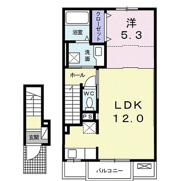 ＤＫ　ＳＥＬＥＣＴ　宝殿1 202｜兵庫県加古川市東神吉町西井ノ口(賃貸アパート1LDK・2階・43.32㎡)の写真 その2