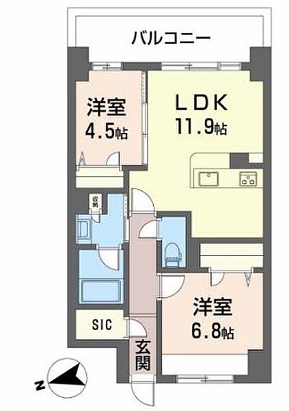 ケイマン 705｜兵庫県姫路市東延末1丁目(賃貸マンション2LDK・7階・57.06㎡)の写真 その2