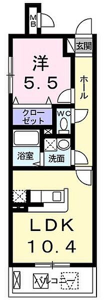 ジェルメ・アビタシオンＭ・Ｍ 102｜兵庫県明石市魚住町西岡(賃貸マンション1LDK・1階・41.47㎡)の写真 その2