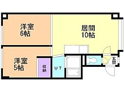 プレステージ南26条 2LDKの間取図画像