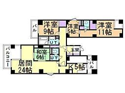 エルミタージュ・ユリ 4LDKの間取図画像
