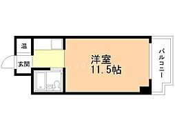 タカイレブンハイム 2階1Kの間取り