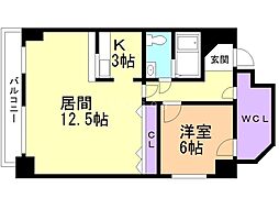 参樹舘 1LDKの間取図画像