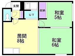 エスポアール・ヴィラ 2LDKの間取図画像