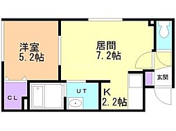 K・Sー11 1LDKの間取図画像