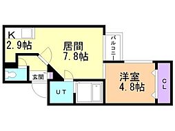 DESTINO Residencia715 1LDKの間取図画像