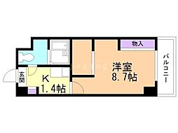 レオパレスさくら中央 3階1Kの間取り