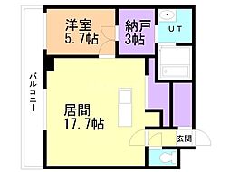 ピオネロ伏見 3階1SLDKの間取り
