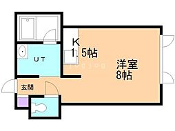 レラ円山 1Kの間取図画像