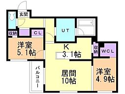 間取図画像 2LDK