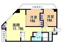 グランドパレス啓明'85 2LDKの間取図画像