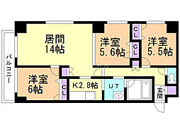 COMFORIA北三条 3LDKの間取図画像