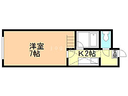 OMレジデンス山鼻 1Kの間取図画像