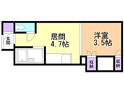 INOVE札幌大通南 1DKの間取図画像