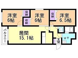 ベラヴィスタ旭ヶ丘 3LDKの間取図画像