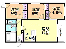 間取図画像 3LDK